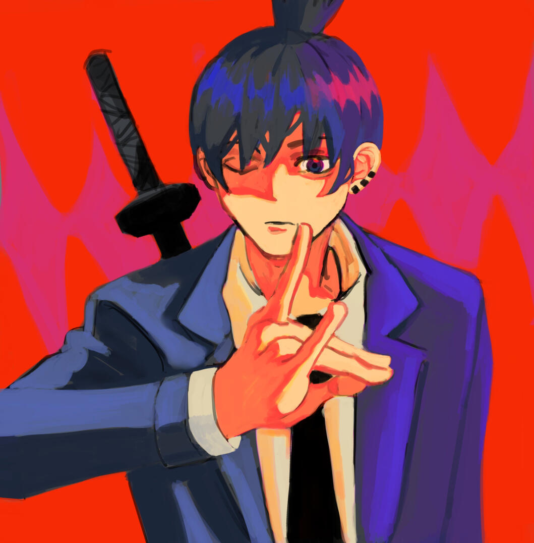 Aki (portrait + sketch render)